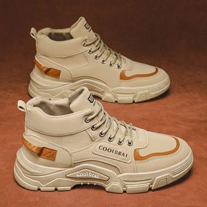 Bottes de travail montantes pour hommes, respirantes, antidérapantes, à la mode, chaussures de montagne épaisses avec semelle intérieure en maille, chaussures tendance pour l'automne - Product Image 4