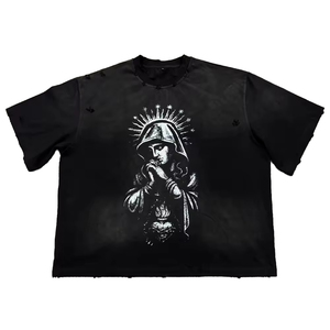 T-shirts graphiques streetwear personnalisés avec impression DTG, t-shirts vierges grande taille, t-shirts délavés à l'acide, t-shirts vintage surdimensionnés pour hommes OEM - Product Image 1