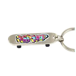 Skateboard Shape Mold Keychain with customized logo printing