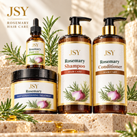 Ensemble de soins capillaires à la rosemaine en 4 pièces avec shampoing, après-shampoing, huile capillaire et revitalisant profond pour des cheveux plus doux et plus lisses, marque privée