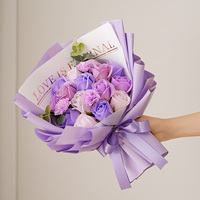 2025 nouvelles idées de produits pour toujours Rose savon mousse Flor Bouquet cadeau aromatique à la main artificielle Rose savon fleur pour la fête des mères