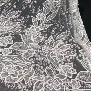 Elegant Chantilly <strong>Lace</strong> <strong>Fabric</strong> for Bridal Wear Delicate Floral Pattern <strong>Soft</strong> Touch Non - Itchy Material Ideal Tailoring - Product Image 4