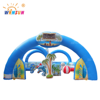 WINSUN Juego Deportivo Inflable Comercial, Juegos Interactivos, Circuito de Obstáculos Inflable de Playa para Niños