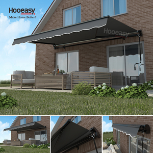 Hooeasy Outdoor Aluminum Manual Adjustable Folding Arm Retractable <strong>Awning</strong> Roof Canvas <strong>Wall</strong> <strong>Mounted</strong> <strong>Awnings</strong> Canopies - Product Image 5