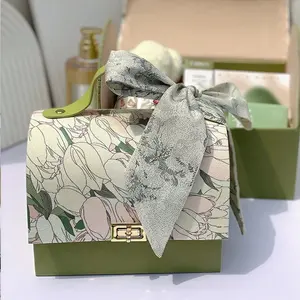Коробка с принтом по индивидуальному заказу тюльпан бумажный подарочный пакет коробка с ручкой и шелковым бантом