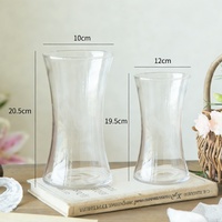 Vase en verre transparent en forme de taille, style moderne, pour table et culture hydroponique