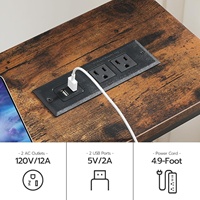 Meilleure vente transfrontalière : Table console en bois avec prises électriques et espace de rangement, design moderne et minimaliste pour salon et entrée