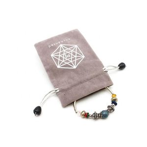 Custom Logo Drawstring Velvet Jewelry Pouch for Bracelets <b>Watches</b> Necklaces Glasses Elegant Fabric Packaging - Product Image 2