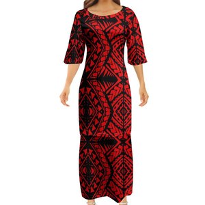 Mới Tùy Chỉnh Lavalava Polynesian Tribal In Saman Puletasi Set Phụ Nữ Cộng Với Kích Thước Quần Áo Womens Tops Và Maxi Váy 2Pcs 9xl - Product Image 1