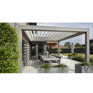 Gazebo Moderno de Lujo con Toldo Impermeable, Pérgola de Aluminio para Jardín Exterior, Eléctrica y Retráctil - Product Image 4