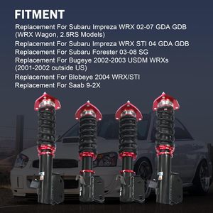 Jdmspeed Mới Màu Đỏ Đầy Đủ Cuộn Dây Thanh Chống Phía Trước Thiết Lập Thay Thế Hệ Thống Treo Kit Cho Impreza Wrx 2002 2007 Cao Giảm Xóc - Product Image 2