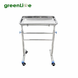 TRO-KF2021 Chariot à instruments Mayo médical en acier inoxydable à double tige réglable en hauteur Table Mayo - Product Image 3