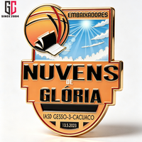 Badge métallique personnalisé d'usine Nuvens De Gloria Embaixadores Événement Église SDA, épinglette souvenir religieux avec attache en caoutchouc