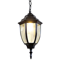 Lustre d'extérieur rétro noir étanche à LED avec LED à économie d'énergie pour l'éclairage de balcon, d'entrée, de gazebo et de cour