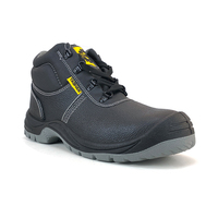 Bottes de sécurité industrielle en cuir noir Jogger avec bout en acier semelle extérieure en polyuréthane chaussures de travail pour utilisation en usine grandes marques