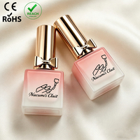 Bouteille de vernis gel UV rectangulaire dégradé de qualité supérieure personnalisée de 11 ml avec pinceau, produits de soin des ongles, flacons en verre