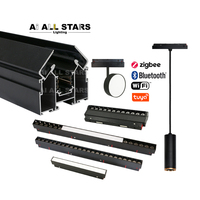 Système de rail magnétique pour éclairage de plafond tendu en tissu, profilé en aluminium, encastré en surface, 48V CC, pour hôtel