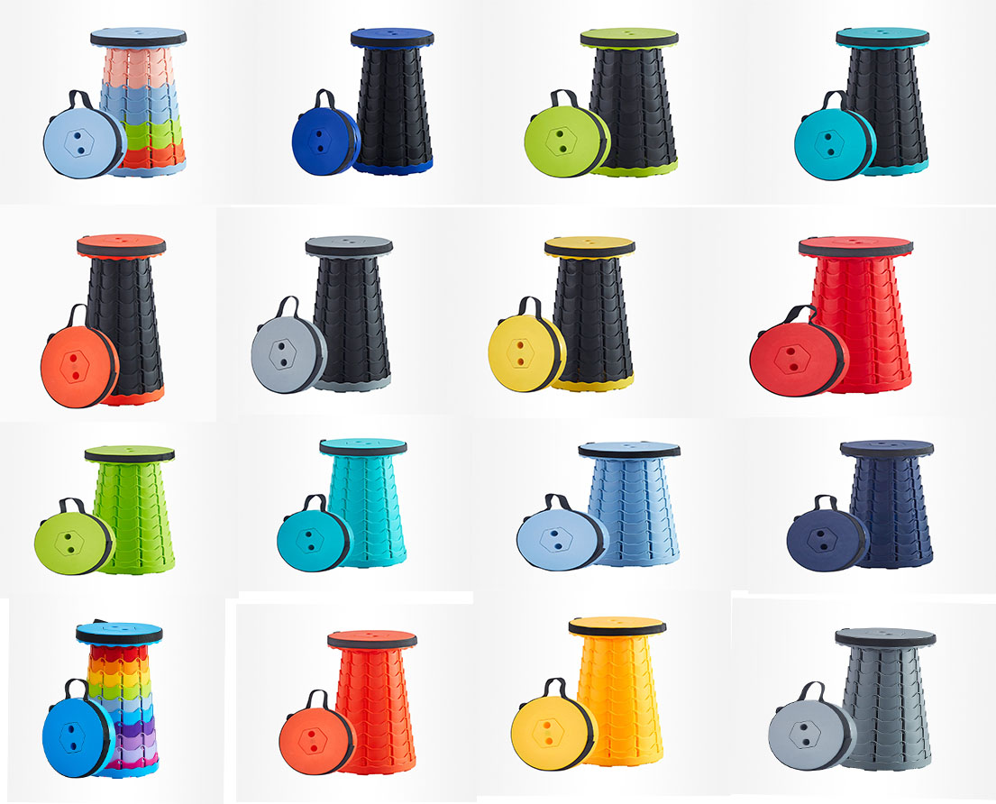 Портативный складной стул, регулируемый по высоте Пластиковый телескопический стул для кемпинга, рыбалки и продажи