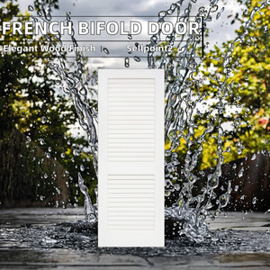 Porta Moderna a Doppia Anta Pieghevole con <span class=keywords><strong>Persiane</strong></span>, in <span class=keywords><strong>Legno</strong></span> Verniciato con Finitura Impermeabile per Ingresso, Bagno/Camera da Letto, Uso Interno - Product Image 1