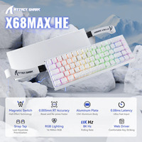 Clavier magnétique filaire ATTACK SHARK X68MAX HE 60% 8KHz avec précision de déclenchement rapide RT de 0,005 mm, clavier en aluminium avec interrupteurs magnétiques