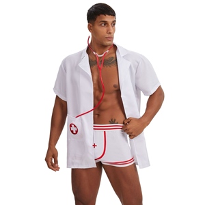 Usine directe hommes Sexy discothèque Cosplay ensemble de sous-vêtements docteur mâle infirmière jeu de rôle uniforme Lingerie pour la nuit d'halloween - Product Image 1