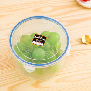 Round Sealed Plastic Food <b>Storage</b> <b>Container</b> Set 5 Piece Clip On Lid <b>Kitchen</b> Picnic Use Transparent Solid Color - Product Image 3