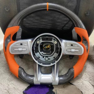 Volant personnalisé DOS pour <span class=keywords><strong>Mercedes</strong></span> en fibre de carbone, Benz AMG Classe S W221, Classe <span class=keywords><strong>E</strong></span> W212 W213, <span class=keywords><strong>CLA</strong></span> C117 <span class=keywords><strong>250</strong></span> C118 avec palettes de changement de vitesse - Product Image 1