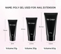 Polygel Nude à Marque Privée 15g/30g/60g 15ml Soak off UV LED Polygel Acrylique Transparent pour Extension d'Ongles Gel Dur pour Construction d'Ongles