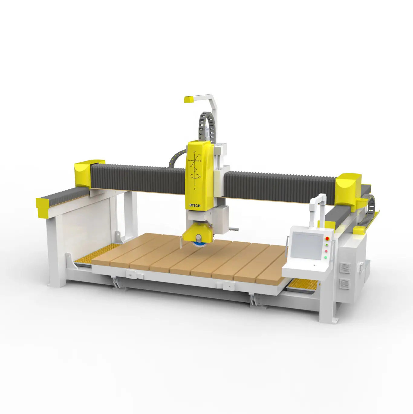 Üretim kuvars kenar işleme atc taş mermer cnc oyma makinesi 5 eksen köprü kesim makinesi 5 eksen cnc router