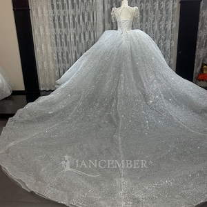Wx294 Wedding Dress New Fashion Palace Style Bright Sequined Main Romantic Atmosphere Wedding Dress Jancember - Product Image 4