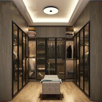 Meubles de chambre à coucher en vente chaude, design moderne, porte en verre, armoire en bois, dressing
