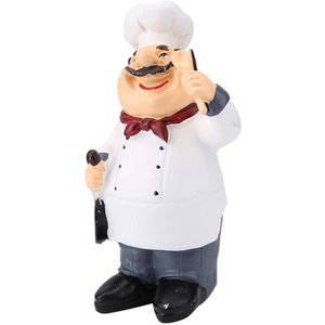 resina chef figurine tenendo da cucina menu lavagna - Product Image 3