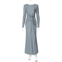 Robe longue à manches longues en 6 couleurs, robe de soirée, robe moulante pour femmes, Vestidos S-XL