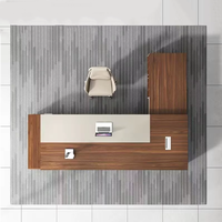Bureau de direction moderne et simple en bois avec boîte de gestion des câbles pour Président, Directeur, Manager – Idéal pour usage professionnel – Style minimaliste et contemporain