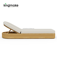 Chaise longue de plage moderne en teck réglable pour hôtel, terrasse de piscine, villa, resort, chaise longue commerciale
