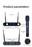 Système de microphone sans fil professionnel UHF pour karaoké, microphone à condensateur avec fonction de mise sur sourdine automatique, 120 dB, pour performances de karaoké en famille