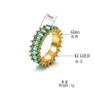 Nuevo Anillo de Cristal de Color, Estilo Hip Hop, Joyería Geométrica Colorida - Product Image 5