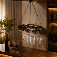 Porte-bouteilles en bois en forme de feuille de Monstera, Organisateur de rangement mural pour bar, Décoration de cuisine, Support à verres, Vente en gros OEM, Porte-verres à vin