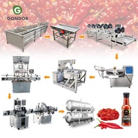 Goedkope machine voor het maken van hete paprika saus, productielijn 1000l, grote apparatuur voor peperpasta, automatische peper- en chilipeperpasta.