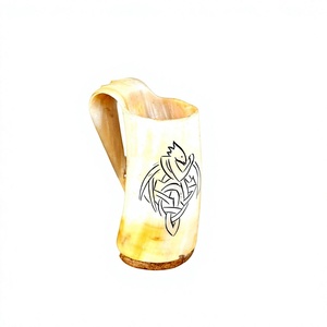 Nouvelle tasse à boire en corne de buffle polie, 100% authentique, écologique, style viking / Chope à bière en corne personnalisable CRAFT - Product Image 1