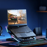 Refroidisseur ergonomique pour ordinateur portable RGB à 6 ventilateurs avec support pour téléphone portable Stock disponible