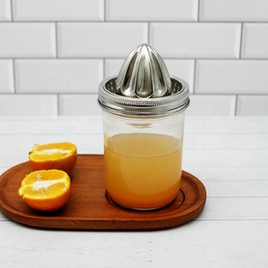 Presse-agrumes écologique en acier inoxydable de 86mm avec couvercle à large ouverture <span class=keywords><strong>pour</strong></span> bocal Mason Presse-agrumes manuel <span class=keywords><strong>pour</strong></span> oranges et citrons - Product Image 1