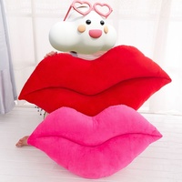 Coussin décoratif créatif en forme de lèvres rouges, jouet en peluche rembourré en coton PP, taille ajustable, unisexe, pour canapé, salon, cadeaux et décoration intérieure