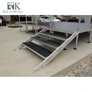 4ft*8ft <b>Platform</b> Stage Modular Safety with Guardrails Aluminum Stage - Product Image 6