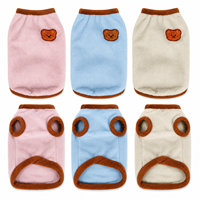 Gilet d'hiver chaud en polaire thermique double face pour chat et chien, en peluche épaisse avec broderie ours mignon, manteau à 2 pattes, tailles S-XL
