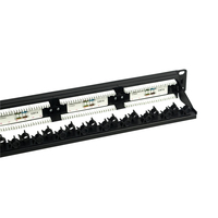 Panel Patch Telekomunikasi Grosir U-kcom Cat5E/Cat6 UTP 1u 19 inci 24 port Baja & Plastik RJ45 Keystone Jack