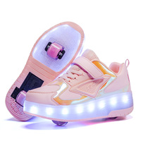 Chaussures à roulettes lumineuses Heelys en gros, avec LED rechargeables, idéales pour le patinage en extérieur et les loisirs quotidiens