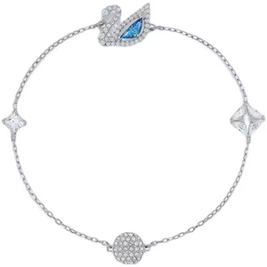 High Quality Swan <strong>Magnetic</strong> Buckle <strong>Bracelet</strong> Women's Element Crystal Pink Blue Diamond Swan OR