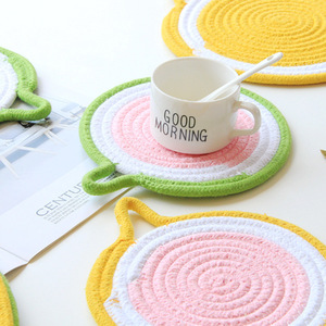 Lot de dessous-de-plat et sets de table en corde de coton tressée, résistants à la chaleur, durables et réutilisables, pour cuisine et salle à manger, vente en gros - Product Image 1