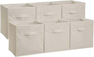 Organisateur de cubes de rangement en tissu pliable avec poignées, organisateur de bacs de panier de cube de rangement en tissu pliable pour articles ménagers - Product Image 2